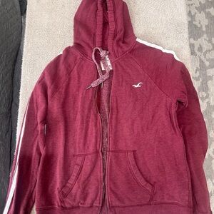 Hollister Maroon Hoodie with White Logo